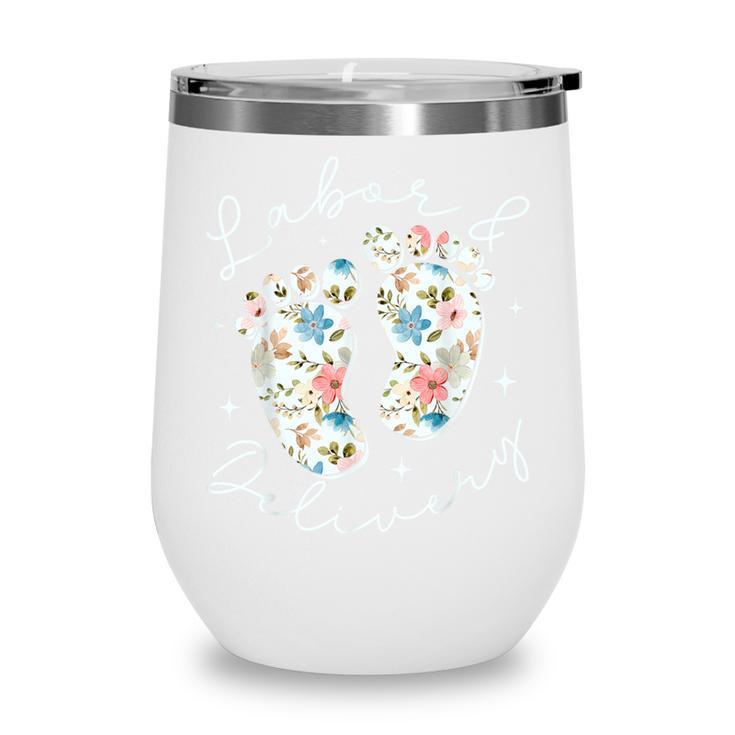 Retro Wildflowers Labor And Delivery Nurse Back To School Wine Tumbler