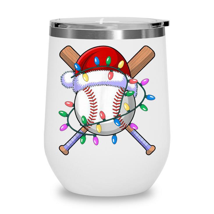 Santa Sports Christmas Baseball Player Wine Tumbler