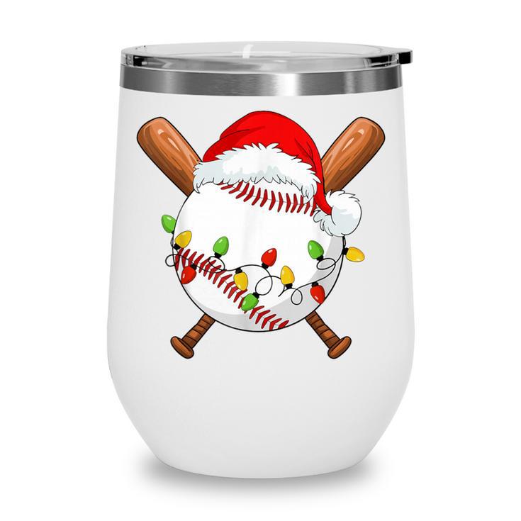 Santa Sports For Men Boys Christmas Baseball Player Wine Tumbler