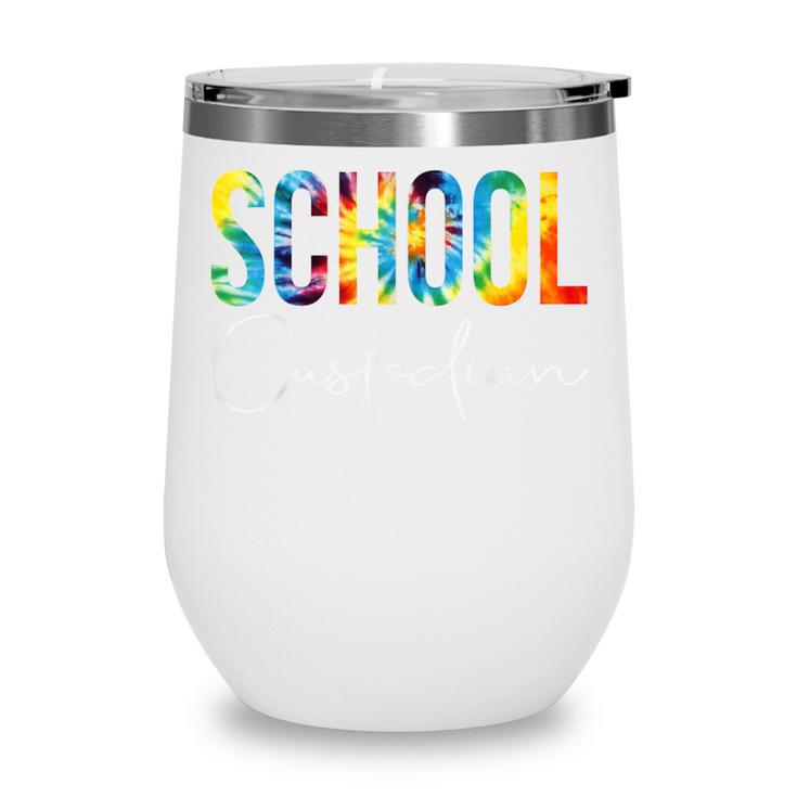 School Custodian Tie Dye Back To School For Women For Work Wine Tumbler