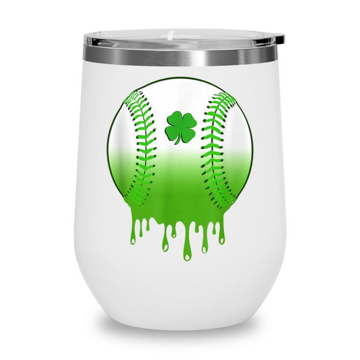 St Patricks Day Shamrock Baseball Irish Boys Kids Men Wine Tumbler