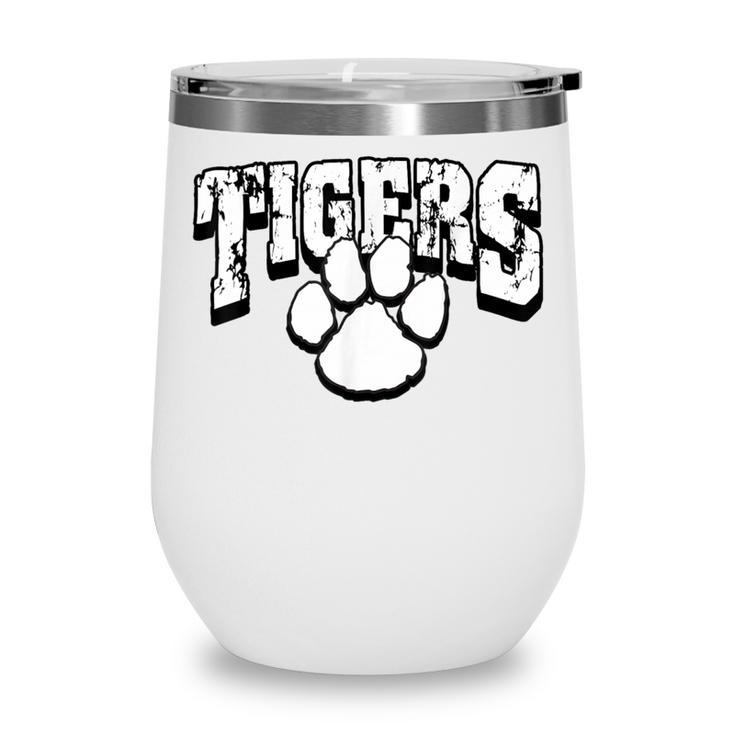 Tigers School Spirit Back To School B Wine Tumbler