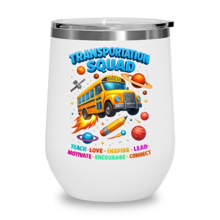 Transportation Squad School Bus Back To School Retro Wine Tumbler