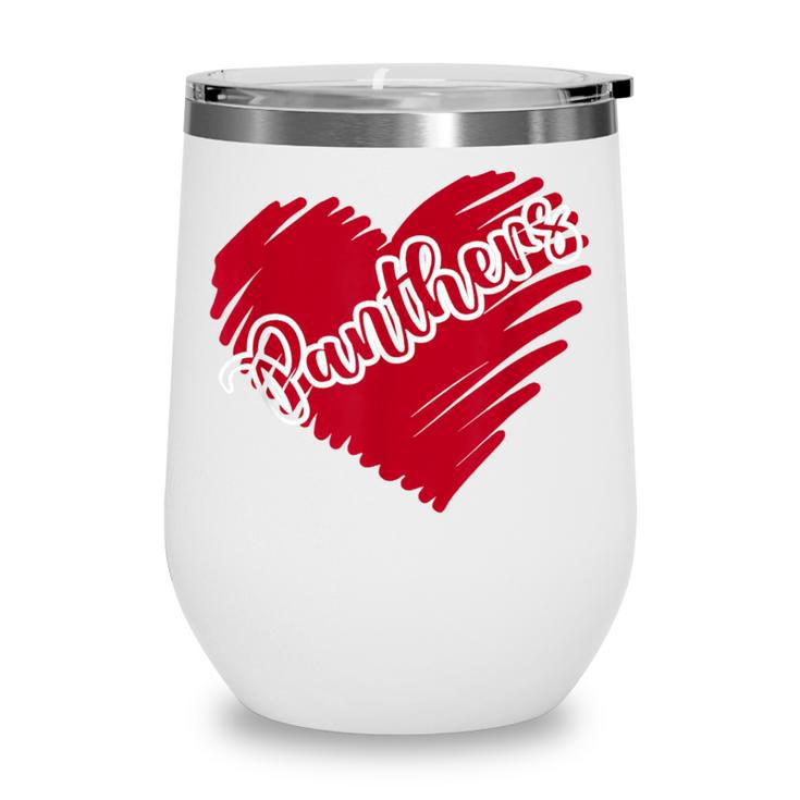 Vintage Panthers School Sports Name Spirit Go Back To School Wine Tumbler