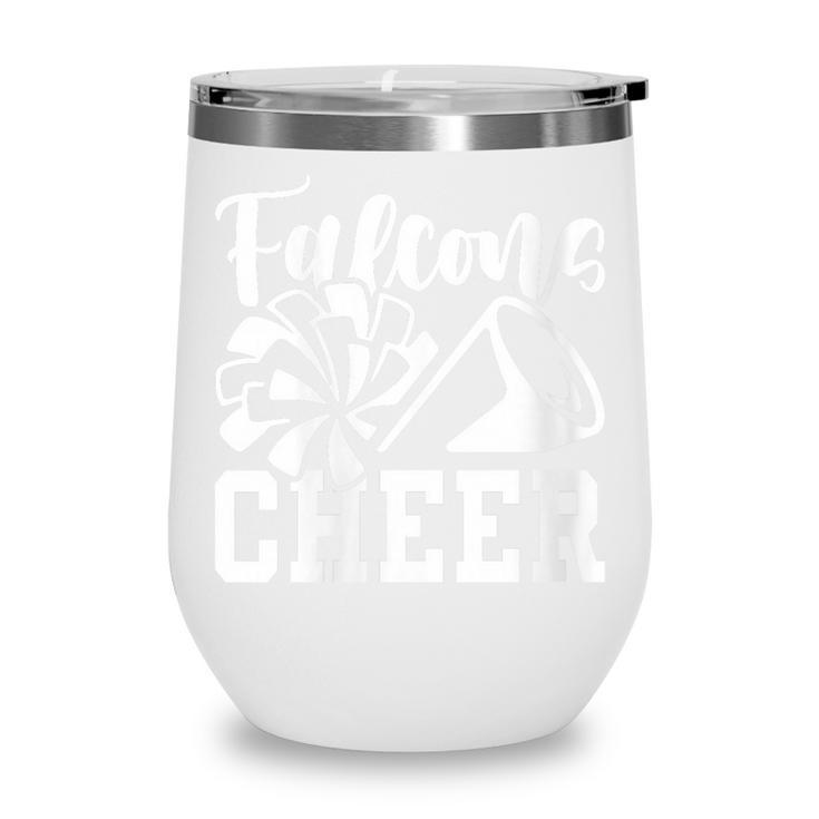 Women's Cheer Falcons Back To School Spirit Wine Tumbler