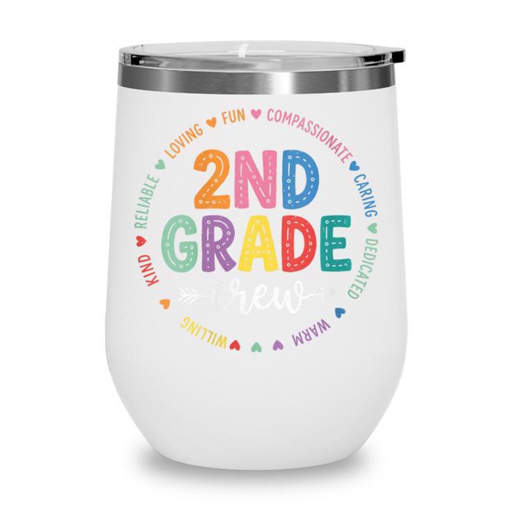 Women's Second 2ND Grade Crew Back To School Kids Students Tee Wine Tumbler