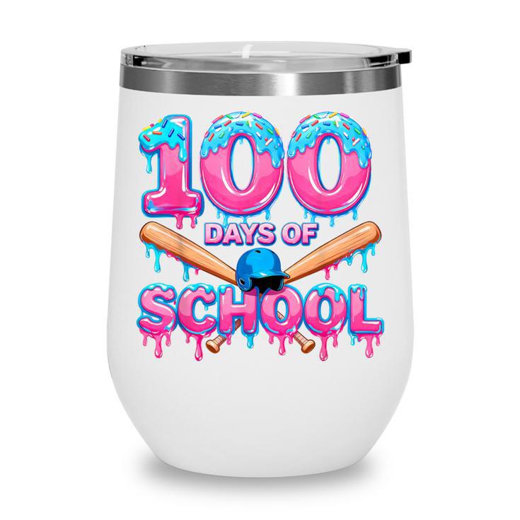 100 Days Of School Baseball Dripping Ice Cream 100th Day Wine Tumbler 100 Days Of School Baseball Dripping Ice Cream 100th Day Wine Tumbler