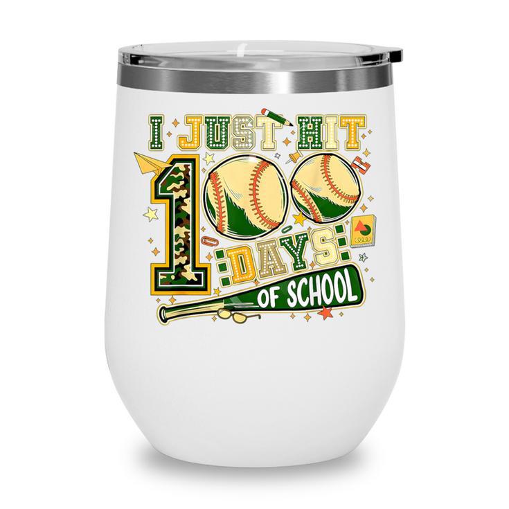 100 Days Of School Baseball I Just Hit 100 Days Boy COUNSELO Wine Tumbler