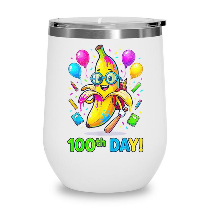 100th Day Of School Banana Baseball Drip For Kids Youth Girl Wine Tumbler 100th Day Of School Banana Baseball Drip For Kids Youth Girl Wine Tumbler