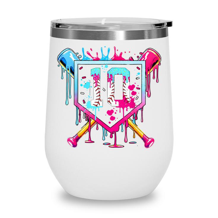 10th Birthday Boys Baseball Ice Cream Drip Boys Baseball Wine Tumbler 10th Birthday Boys Baseball Ice Cream Drip Boys Baseball Wine Tumbler