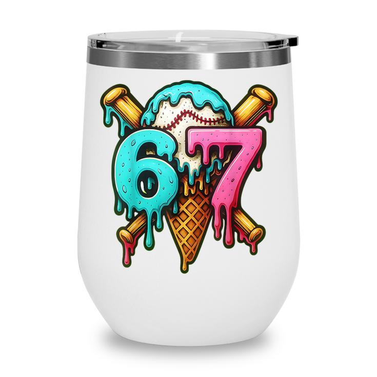 67 Baseball Ice Cream Drip Kids Wine Tumbler