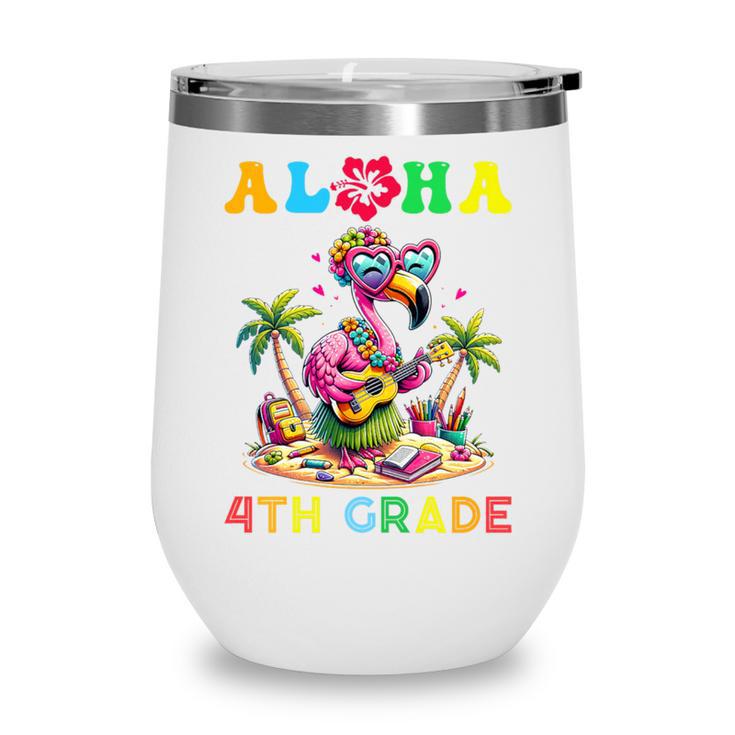 Aloha Fourth Grade Flamingo Hawaii Back To School Kids Girl Premium Tri-Blend Wine Tumbler