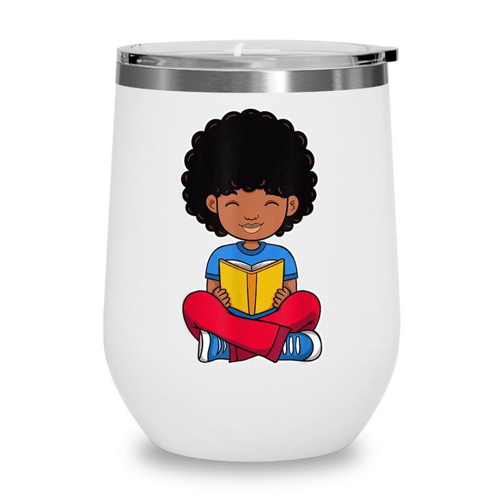 Back To School Afro African American Boy Student Wine Tumbler Back To School Afro African American Boy Student Wine Tumbler