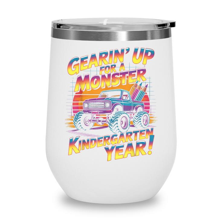 Back To School Kindergarten Monster Truck First Day Boys Wine Tumbler Back To School Kindergarten Monster Truck First Day Boys Wine Tumbler