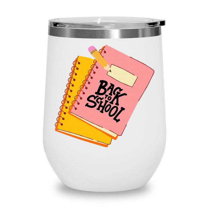 Back To School Notebook And Pencil Graphic Design Premium Tri-Blend Wine Tumbler