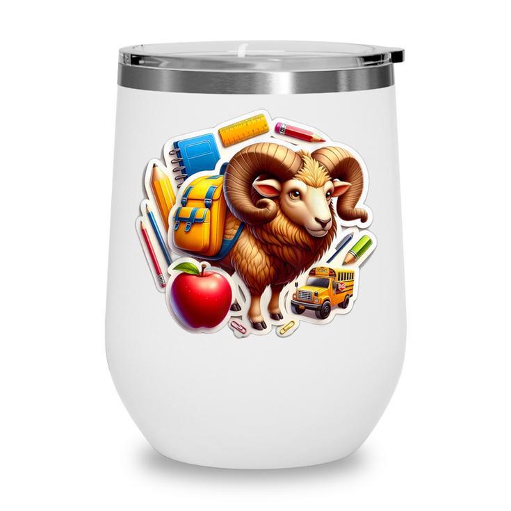 Back To School Ram Boys Girls Student Kids Lover Farmer Cute Wine Tumbler
