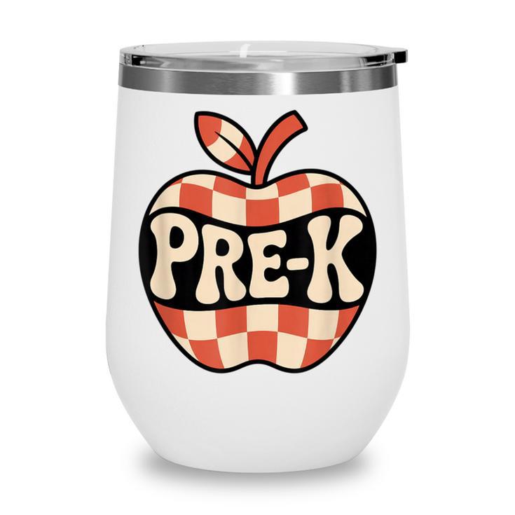Back To School Retro Apple PRE-K Classroom Wine Tumbler