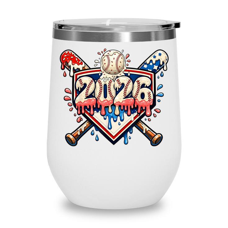 Baseball 2026 Ice Cream Drip Bats For Boys Birthday Graphic Wine Tumbler Baseball 2026 Ice Cream Drip Bats For Boys Birthday Graphic Wine Tumbler