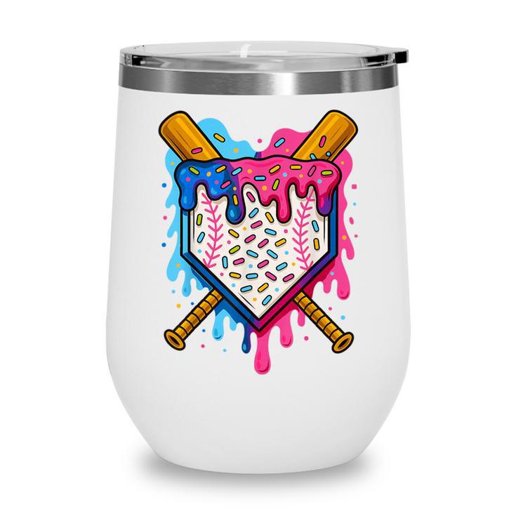 Baseball Boys Ice Cream Drip Baseball Wine Tumbler