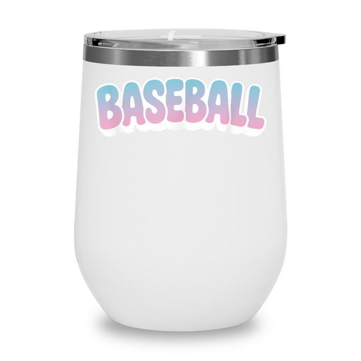 Baseball Bubble Letter Wine Tumbler