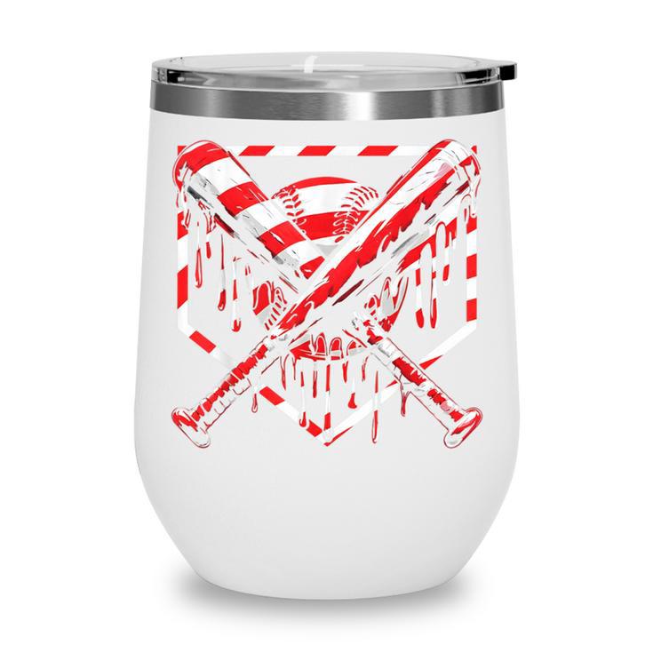 Baseball Candy Cane Christmas Baseball Ice Cream Drip Boys Wine Tumbler Baseball Candy Cane Christmas Baseball Ice Cream Drip Boys Wine Tumbler