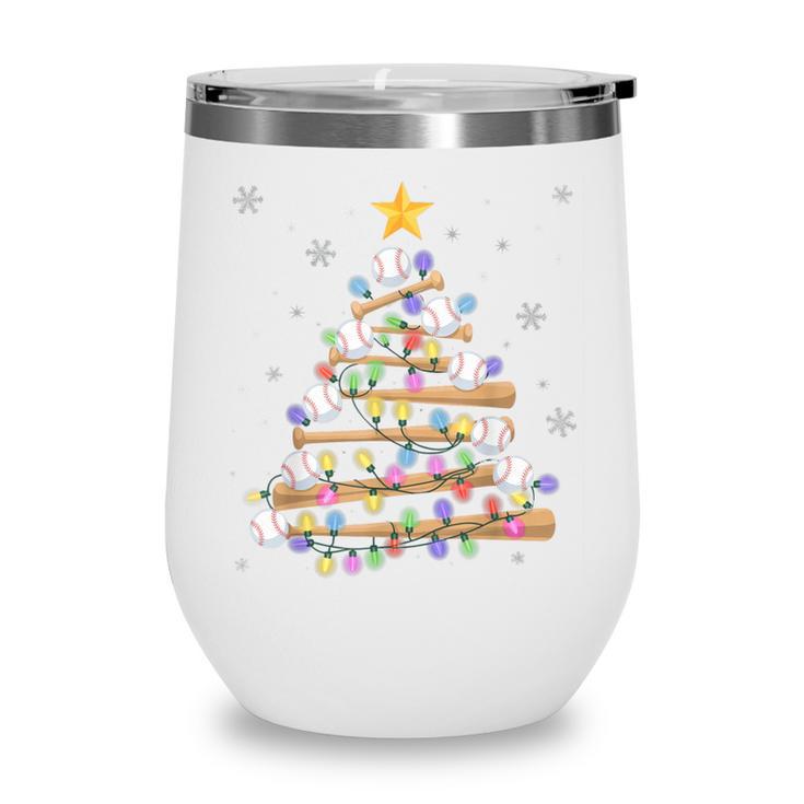 Baseball Christmas Tree Light Xmas Baseball Boys Kids Wine Tumbler