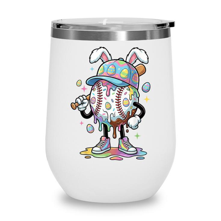 Baseball Drip Ice Cream Apparel Youth Boy Easter Day Wine Tumbler Baseball Drip Ice Cream Apparel Youth Boy Easter Day Wine Tumbler