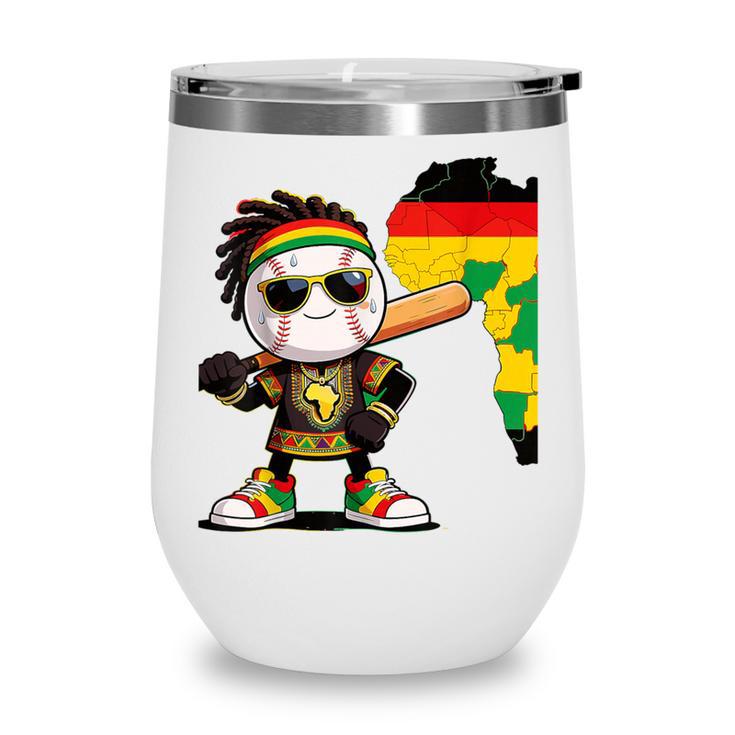 Baseball Drip Ice Cream Boys Youth Kids History Month Wine Tumbler Baseball Drip Ice Cream Boys Youth Kids History Month Wine Tumbler