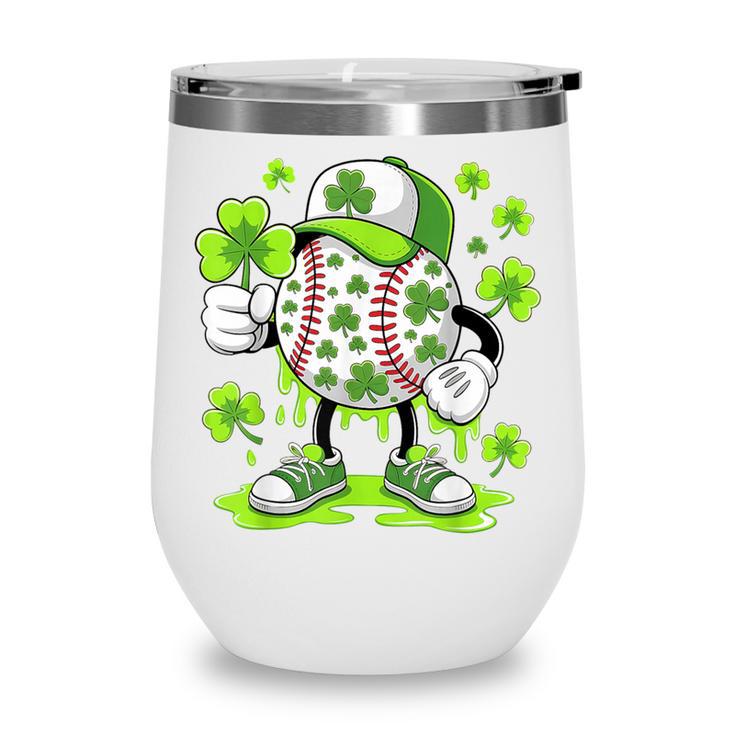 Baseball Drip Ice Cream Shamrock Irish St Patricks Men Wine Tumbler Baseball Drip Ice Cream Shamrock Irish St Patricks Men Wine Tumbler