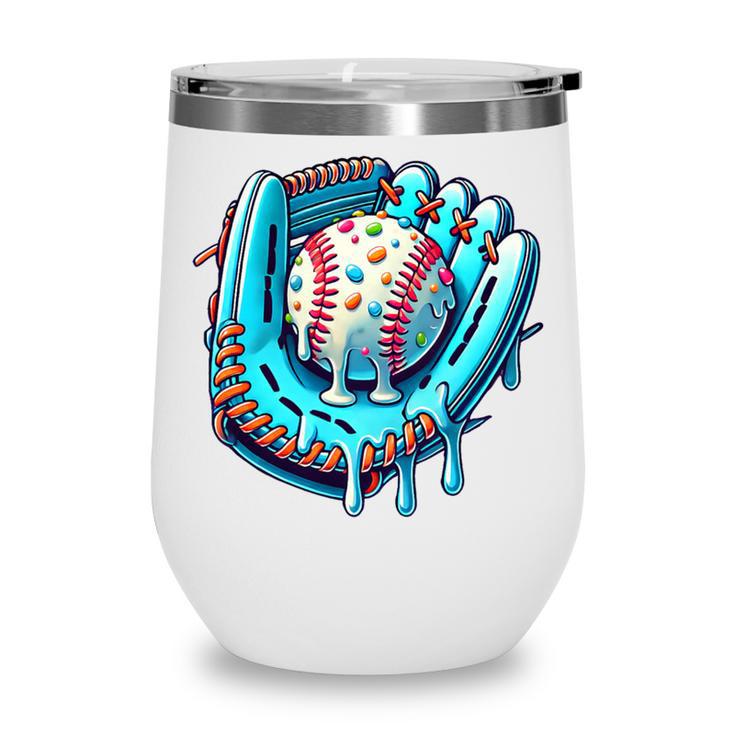 Baseball Drip Ice Cream Sprinkles Baseball Player Premium Tri-Blend Wine Tumbler