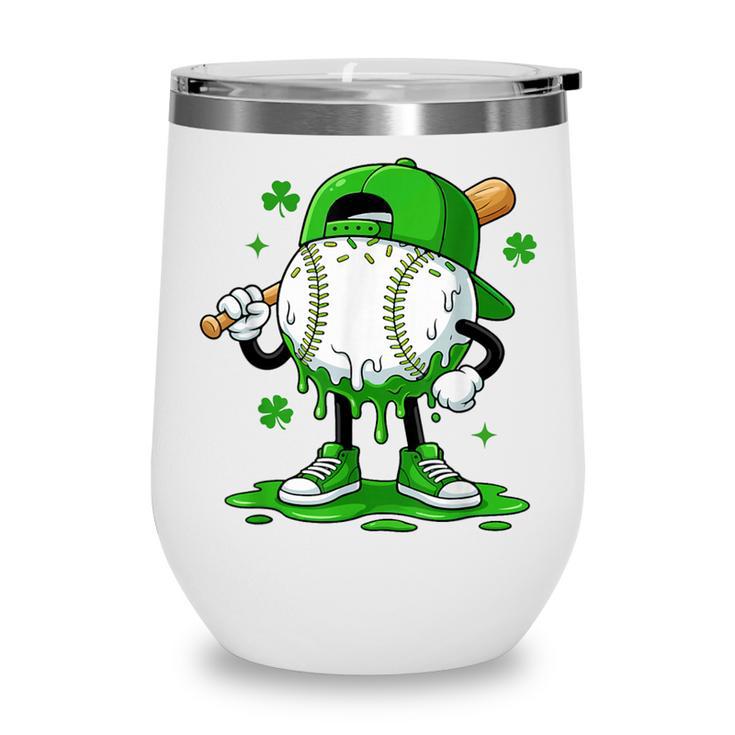 Baseball Drip Icecream Apparel Youth Boy St Patrick's Day Wine Tumbler