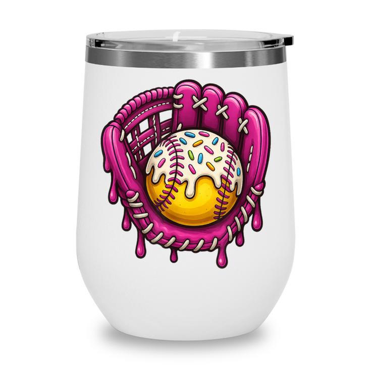 Baseball Drip Pink Glove Respect The Drip Youth Boys Girls Wine Tumbler Baseball Drip Pink Glove Respect The Drip Youth Boys Girls Wine Tumbler