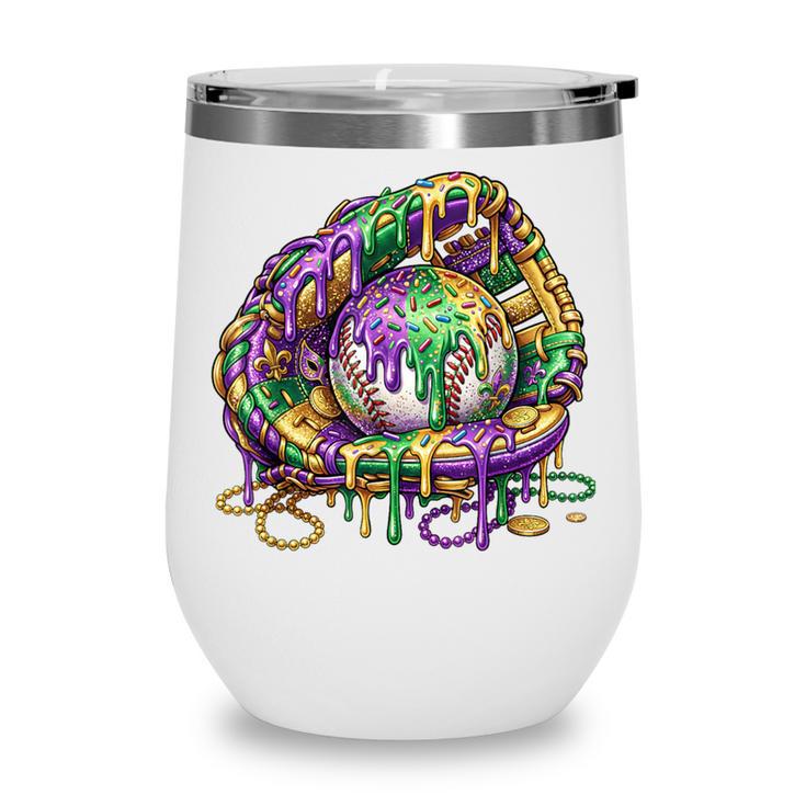 Baseball Glove Ice Cream Mardi Gras Dripping Boys Youth Kids Wine Tumbler Baseball Glove Ice Cream Mardi Gras Dripping Boys Youth Kids Wine Tumbler
