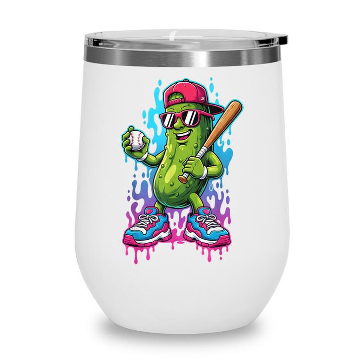 Baseball Ice Cream Drip Boys And Girls Batter Game Day Wine Tumbler Baseball Ice Cream Drip Boys And Girls Batter Game Day Wine Tumbler
