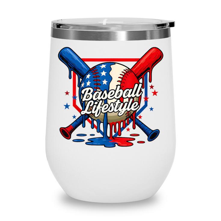 Baseball Life Style 101 Apparel Youth Drip Baseball Wine Tumbler Baseball Life Style 101 Apparel Youth Drip Baseball Wine Tumbler
