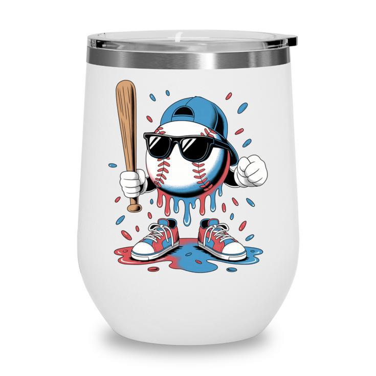 Baseball Lifestyle Apparel Youth Baseball Ice Cream Drip Wine Tumbler