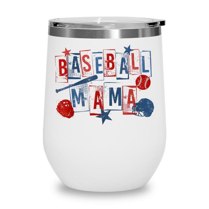 Baseball Mama Mom Mother Vintage Game Day Wine Tumbler