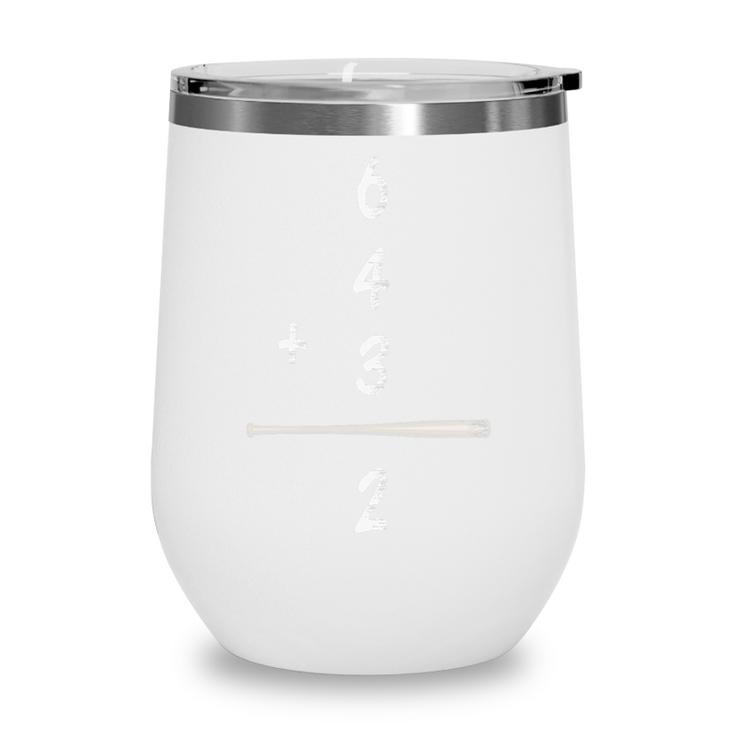 Baseball Math 6 4 3 2 Double Play Cute Softball Game Premium Tri-Blend Wine Tumbler