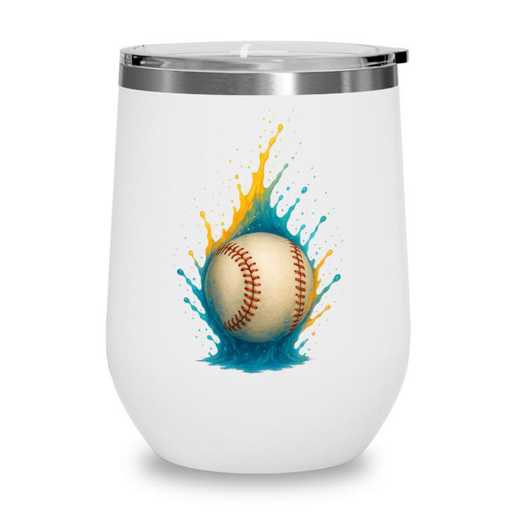 Baseball Splash Team Player For Kids Men Women Wine Tumbler Baseball Splash Team Player For Kids Men Women Wine Tumbler