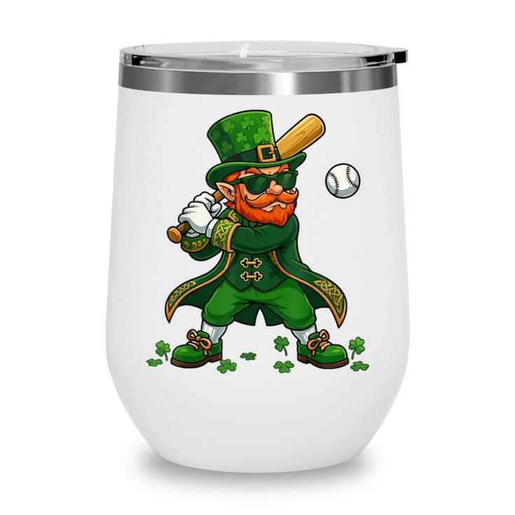 Baseball St Patricks Day Leprechaun Boys Girls Men Women Wine Tumbler