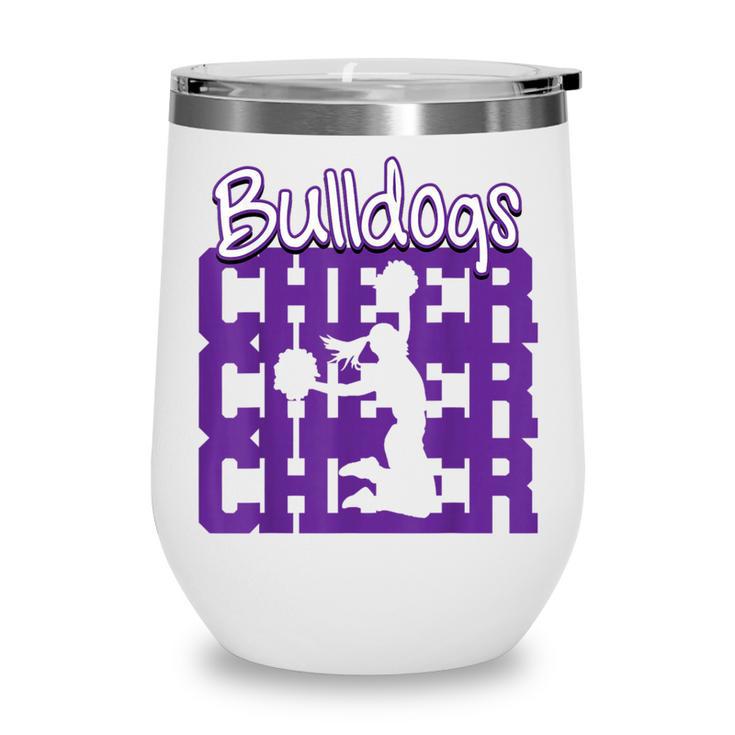 Bulldogs Cheer Back To School Cheerleading Spirit P Wine Tumbler