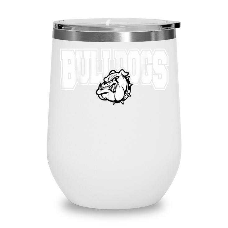 Bulldogs High School Spirit Fan Team Bulldog Back To School Wine Tumbler