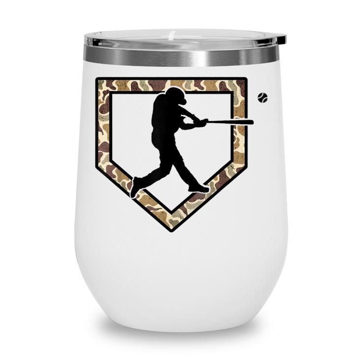 Camo Home Plate Camouflage Baseball Batter Youth Boys Wine Tumbler Camo Home Plate Camouflage Baseball Batter Youth Boys Wine Tumbler