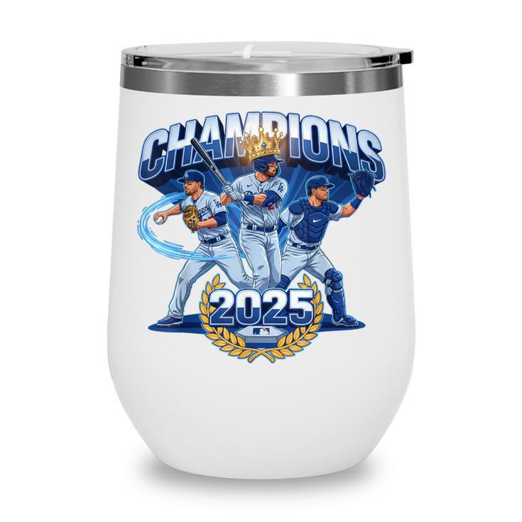 Champions 2025 Baseball Retro Athletic Celebration Theme Wine Tumbler