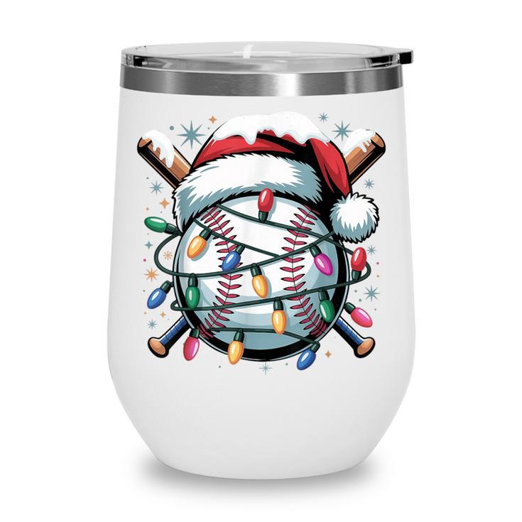 Christmas Baseball Boy Youth Kid Men Santa Hat Xmas Baseball Wine Tumbler