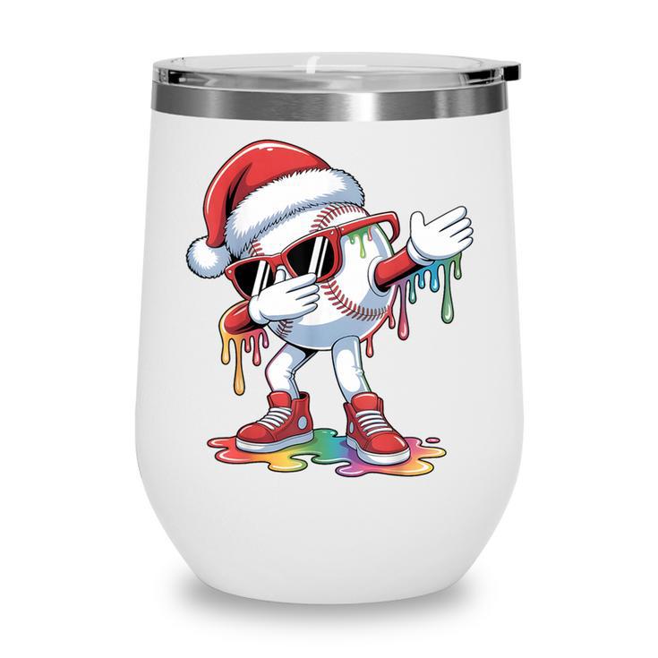 Christmas Baseball Ice Cream Dripping Santa Baseball Drip Wine Tumbler Christmas Baseball Ice Cream Dripping Santa Baseball Drip Wine Tumbler