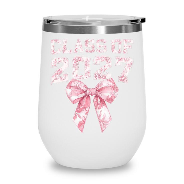 Class Of 2027 Preppy Coquette Bow Back To School Graduation Premium Tri-Blend Wine Tumbler
