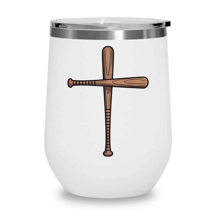 Cross Baseball Bats Christian Faith Sports Coach Pitcher Wine Tumbler Cross Baseball Bats Christian Faith Sports Coach Pitcher Wine Tumbler