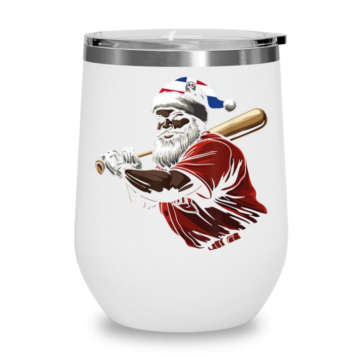 Dominican Republic Santa Christmas Baseball Beisbol Wine Tumbler Dominican Republic Santa Christmas Baseball Beisbol Wine Tumbler