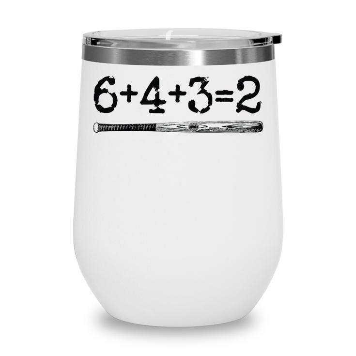 Double Play 6 4 3 2 Vintage Baseball Math Softball Player Premium Tri-Blend Wine Tumbler